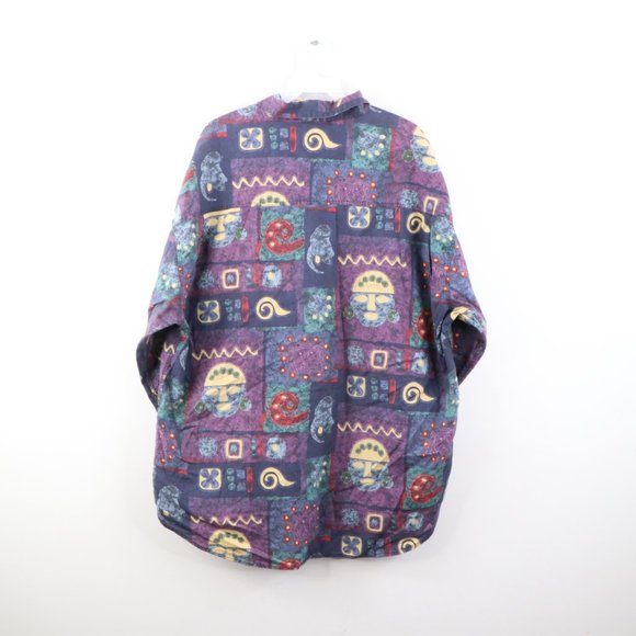 Vintage Abstract Geometric All Over Button Shirt - Picture 4 of 6